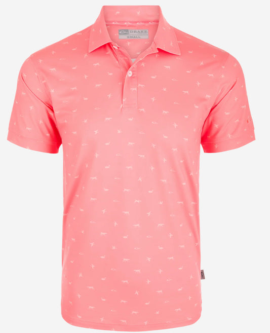 Drake Performance Print Polo Shell Pink DS4092