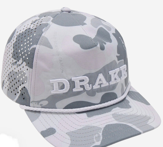 Drake Perforated Flatbill Roper Cap Old School Monument Dw0216