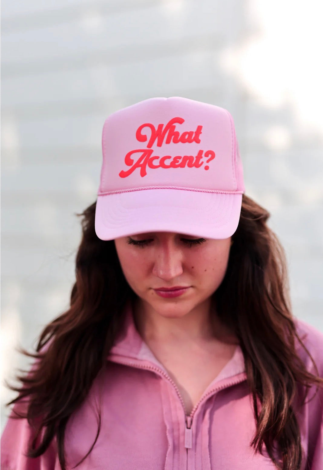Jadelynn Brooke Trucker Hat - What Accent? (Pink/Citrus)