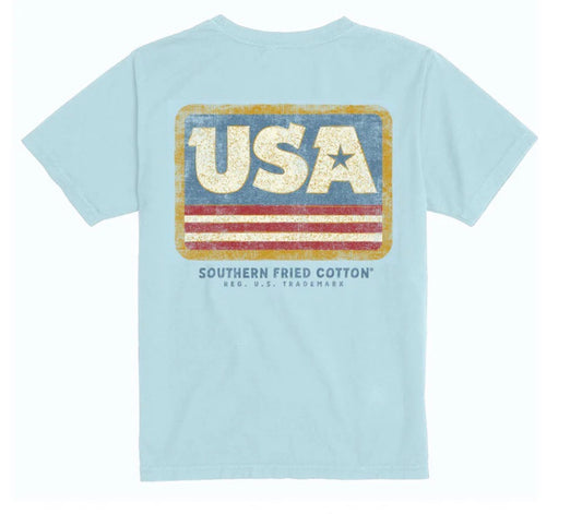 Southern Fried Cotton  Youth USA Patch  Chambray SFY02288