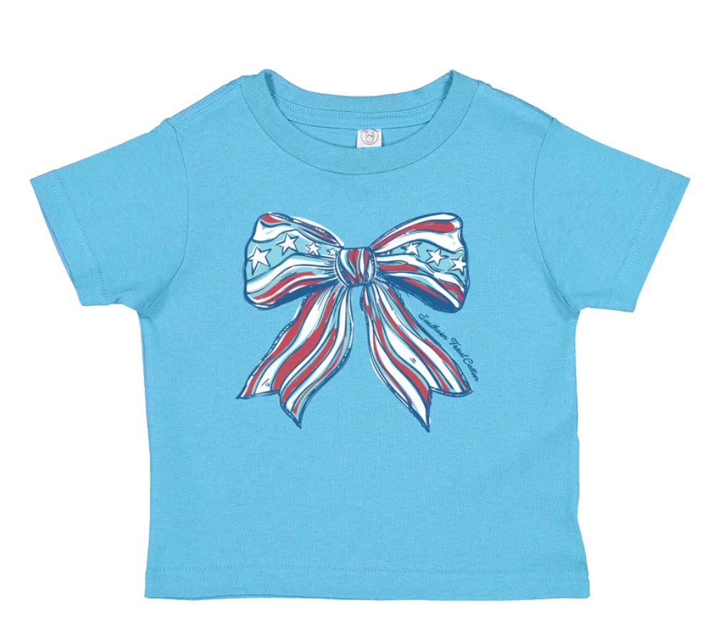 Southern Fried Cotton Sweet Liberty Bow-Toddler SFT02308