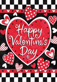 Custom Decor Valentines Check Large Flag 5586