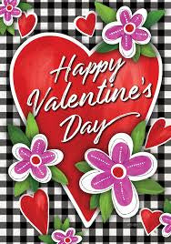 Custom Decor Gingham Valentine Large Flag 5345