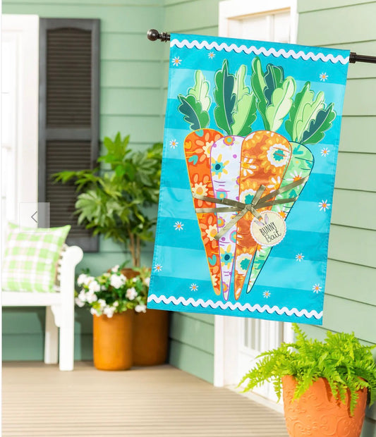 Evergreen Bunny Bait Bunch Applique House Flag