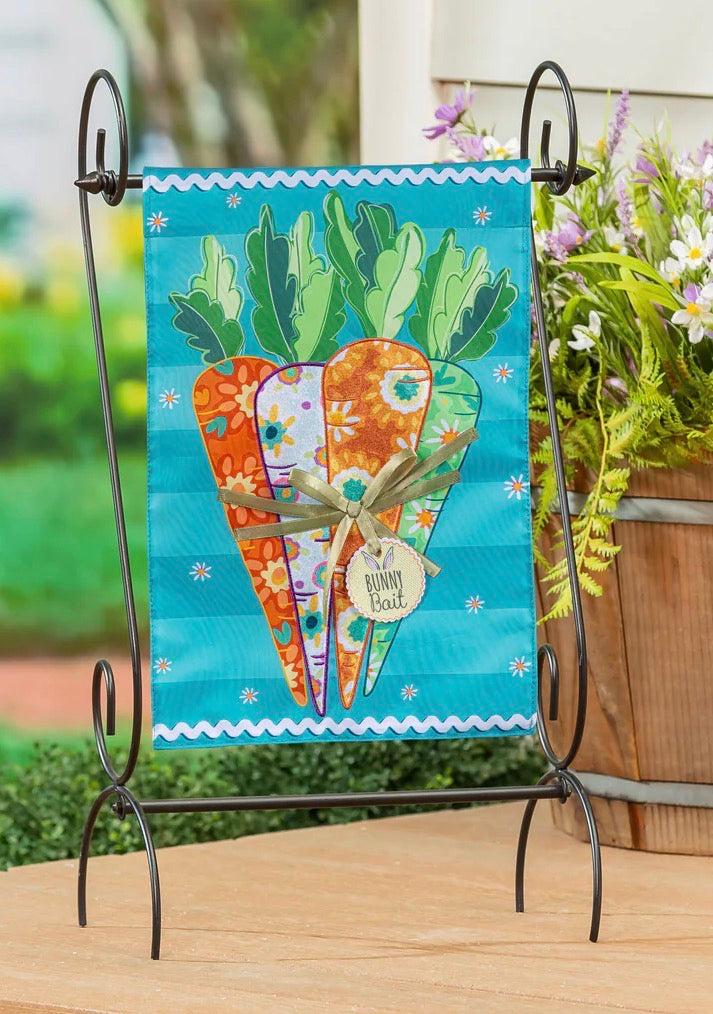 Evergreen Bunny Bait Bunch Applique Garden Flag