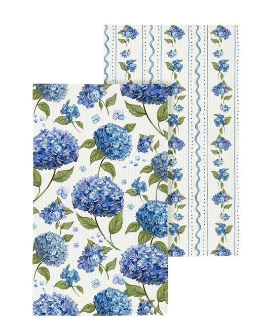 Evergreen VivaStyle Kitchen Towel Quick Dry Waffle Weave Double-Sided, Hydrangea, 30"L x 18"W