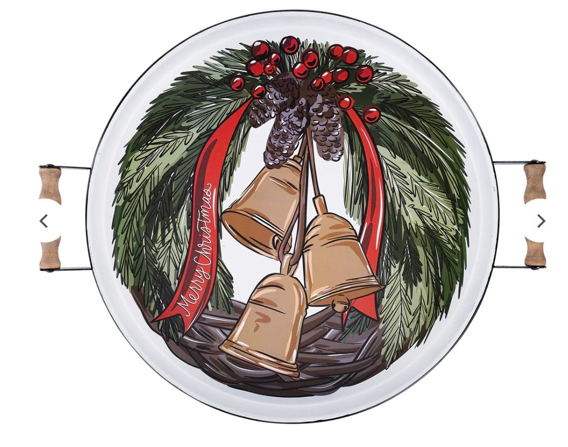 Glory Haus Merry Christmas Woodland Enamel Tray