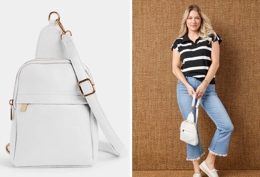 Coco + Carmen TALIA SLING BAG White