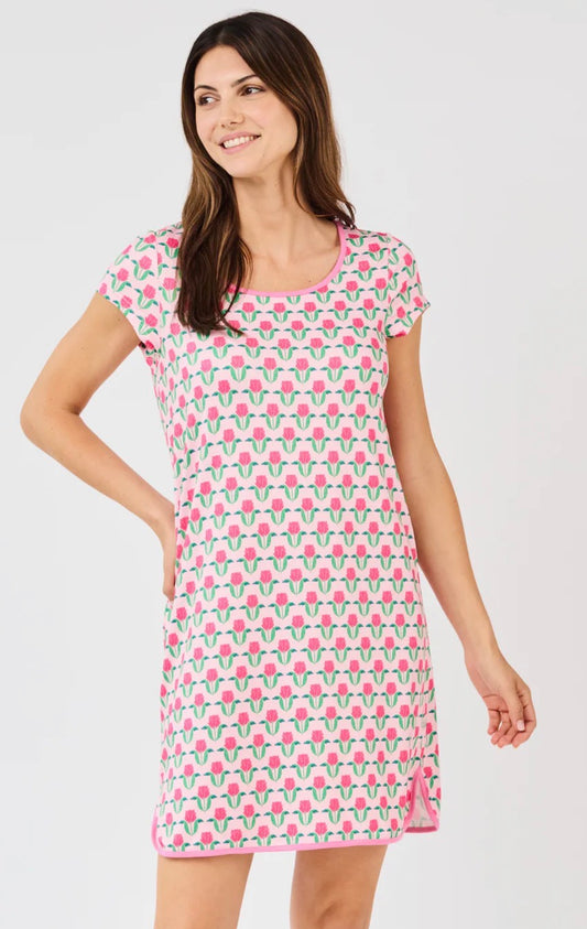 Mary Square Nightshirt Melody Flora Fanfare Pink
