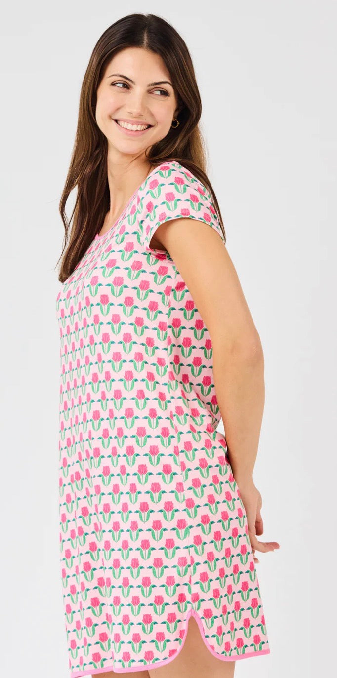 Mary Square Nightshirt Melody Flora Fanfare Pink