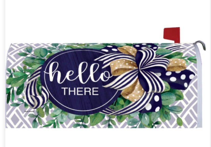 Custom Decor Eucalyptus on Navy-Mailbox Makeover