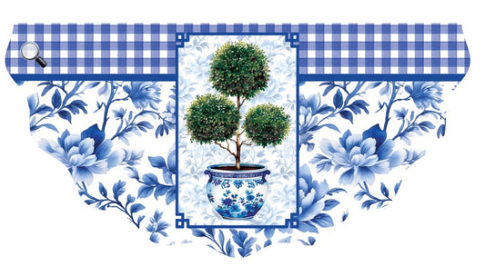 Custom Decor Vinyl Bunting-Chinoiserie Topiary