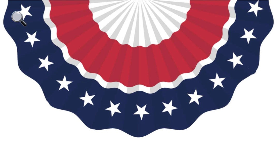 Custom Decor Vinyl Bunting-Red White and Blue