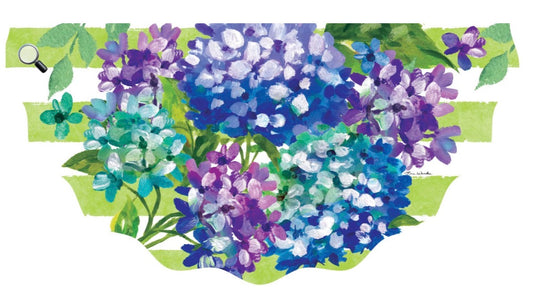 Custom Decor Vinyl Bunting-Striped Hydrangeas