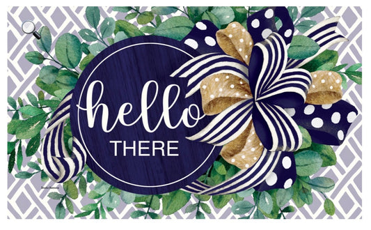Custom Decor Floor Mat-Eucalyptus on Navy