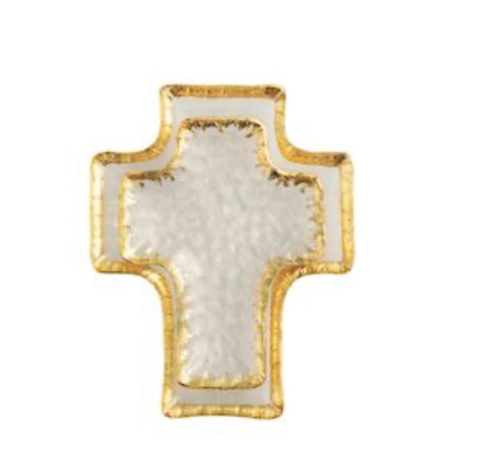 Mudpie Gold Edge Cross Tidbit Tray Set