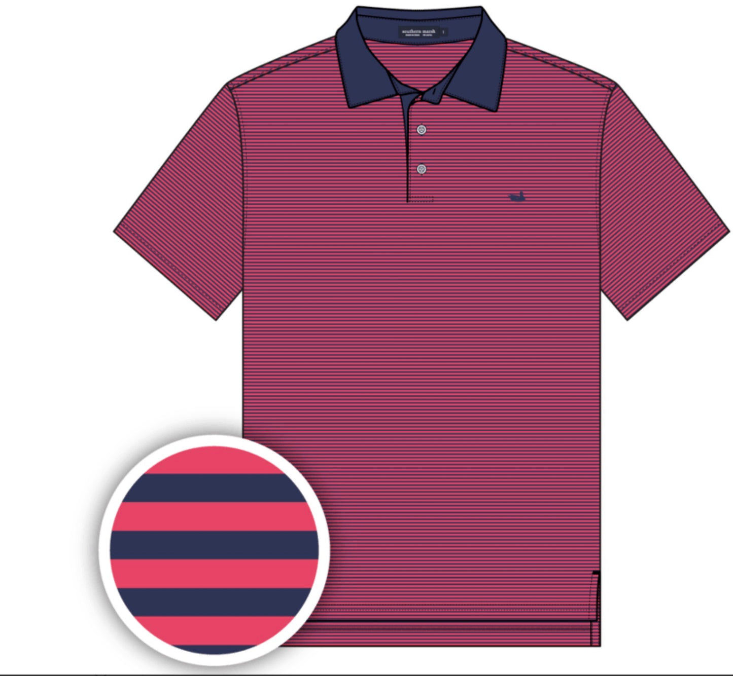 Southern Marsh Bermuda Performance Polo - Hampton Stripe