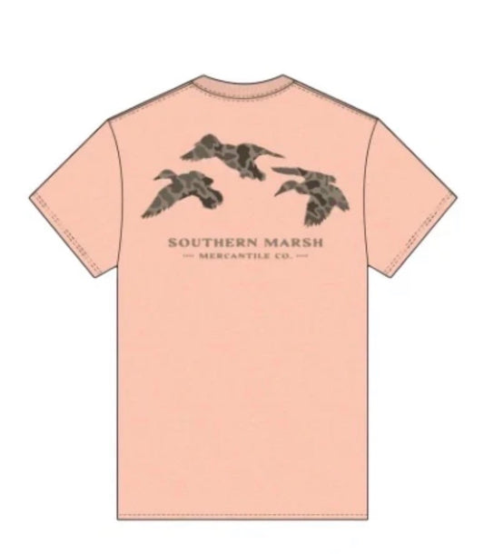 Southern Marsh Camo Flying Ducks Sherbet Tee