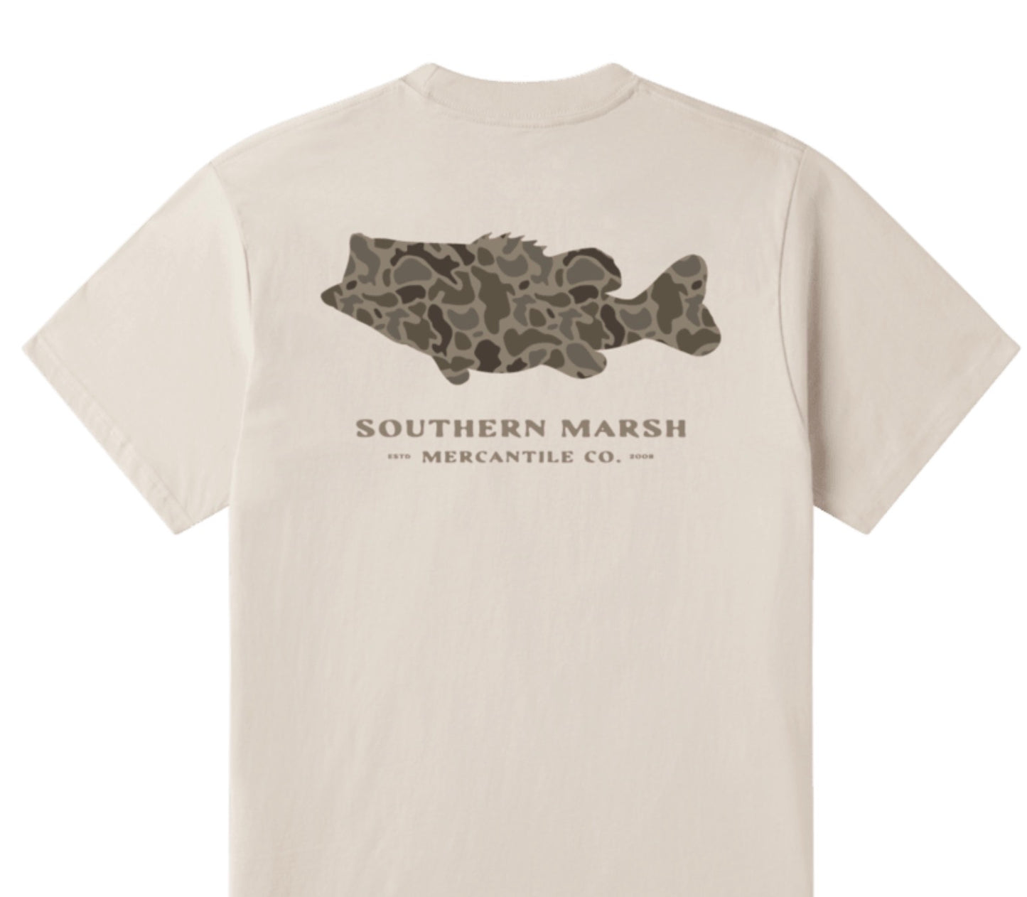 Southern Marsh  Originals Camo Bass Ash Gray Tee