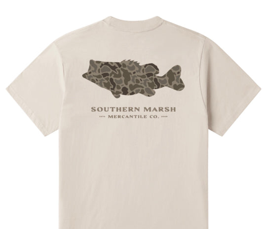 Southern Marsh  Originals Camo Bass Ash Gray Tee