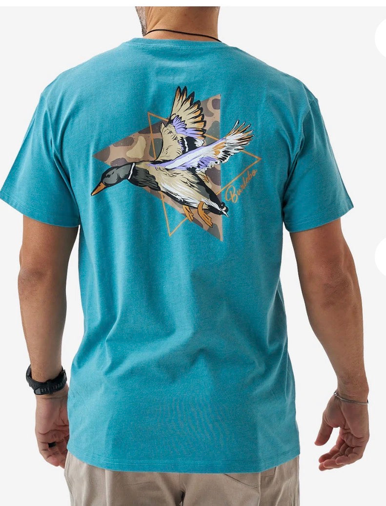 burlebo Short Sleeve Tee - Pintail Triangle Duck - Cyan