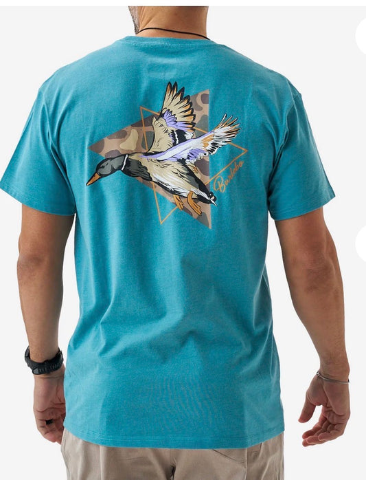 burlebo Short Sleeve Tee - Pintail Triangle Duck - Cyan