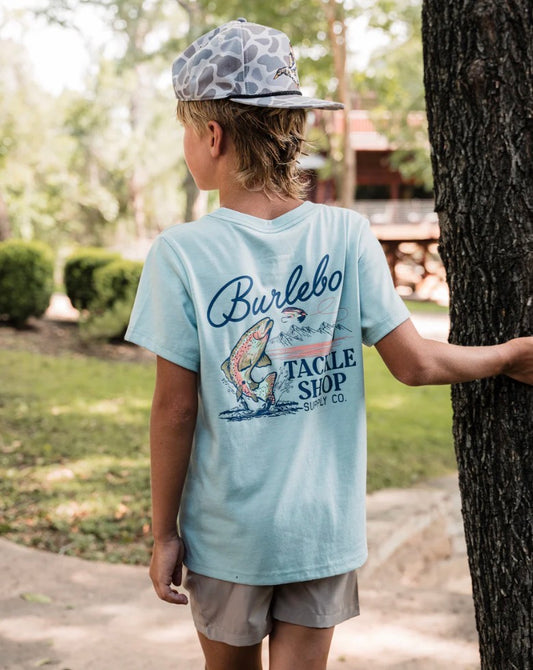 Burlebo Youth Short Sleeve Tee - Tackle Shop - Sky Blue