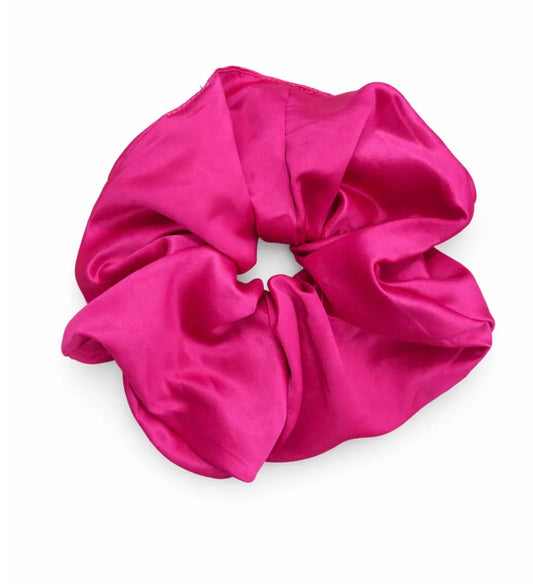 Grace and Emma Magenta Satin Oversized Scrunchie