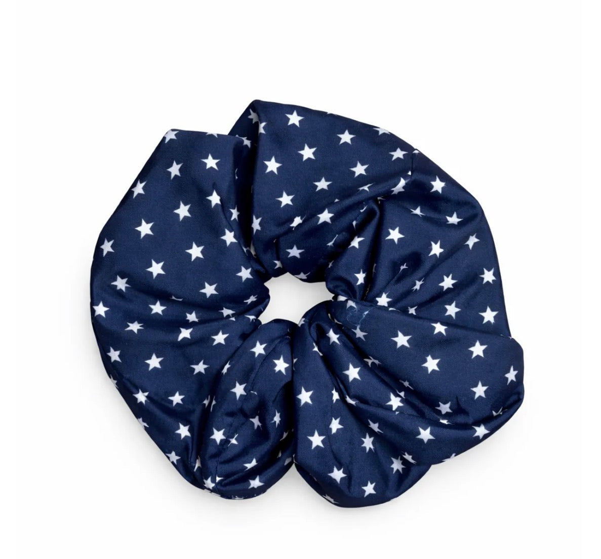grace and Emma Blue Stars Satin Oversized Scrunchie