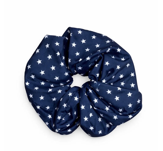 grace and Emma Blue Stars Satin Oversized Scrunchie