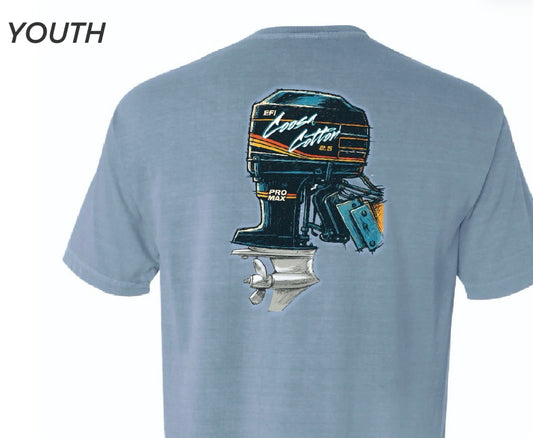 Coosa Cotton YOUTH SHORT SLEEVE POCKET TEE | 2 STROKE | DENIM