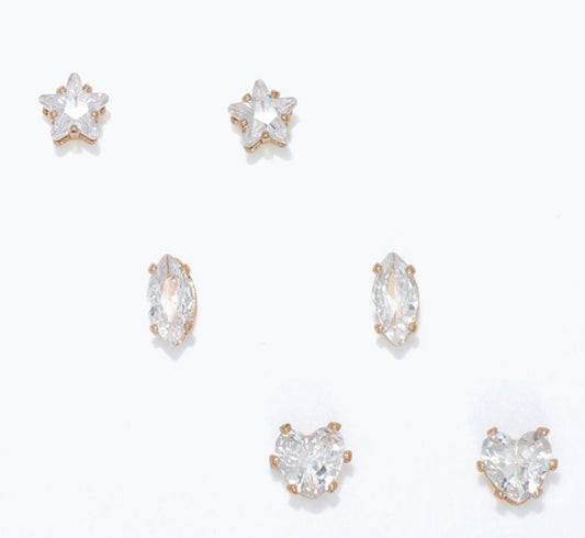 Periwinkle By Barlow Trio Of Gold With Crystal