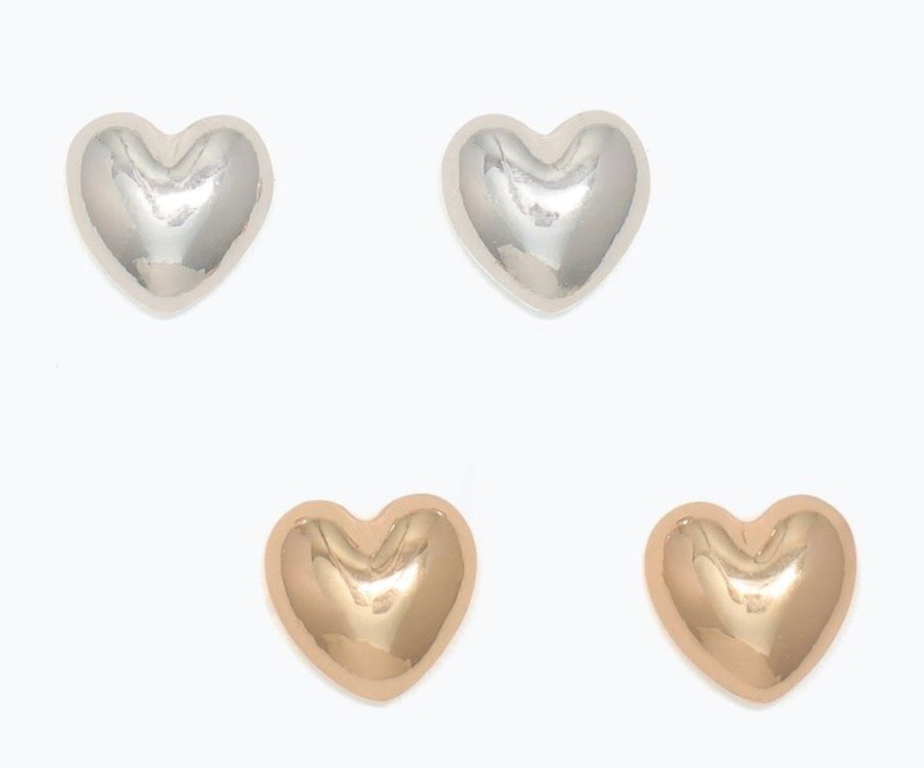 Periwinkle Polished mini hearts Earrings
