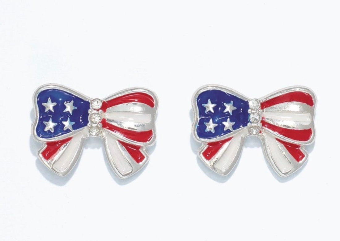 Periwinkle Sweet enamel bows with crystals