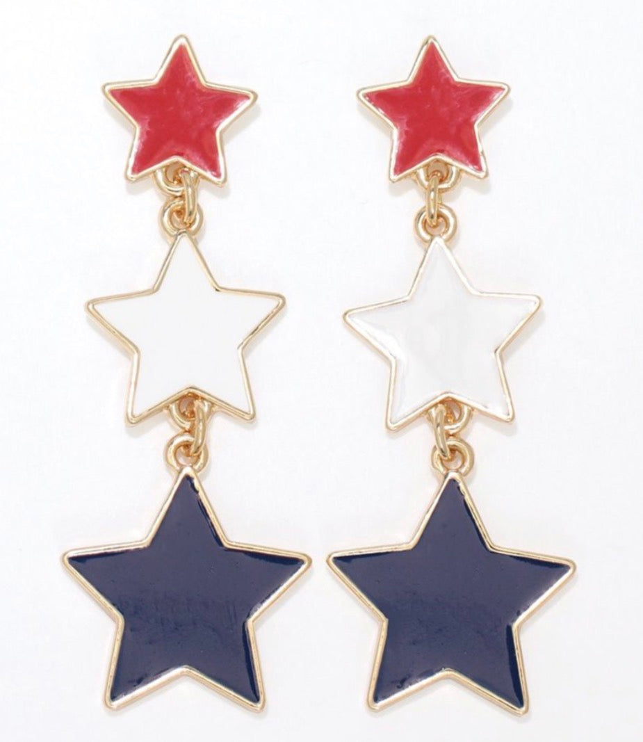 Periwinkle  dramatic enamel star drops