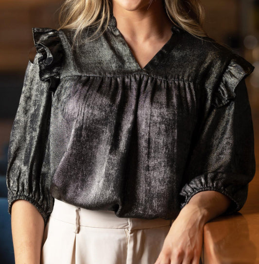 Michelle McDowell Parker Frosted Black Top