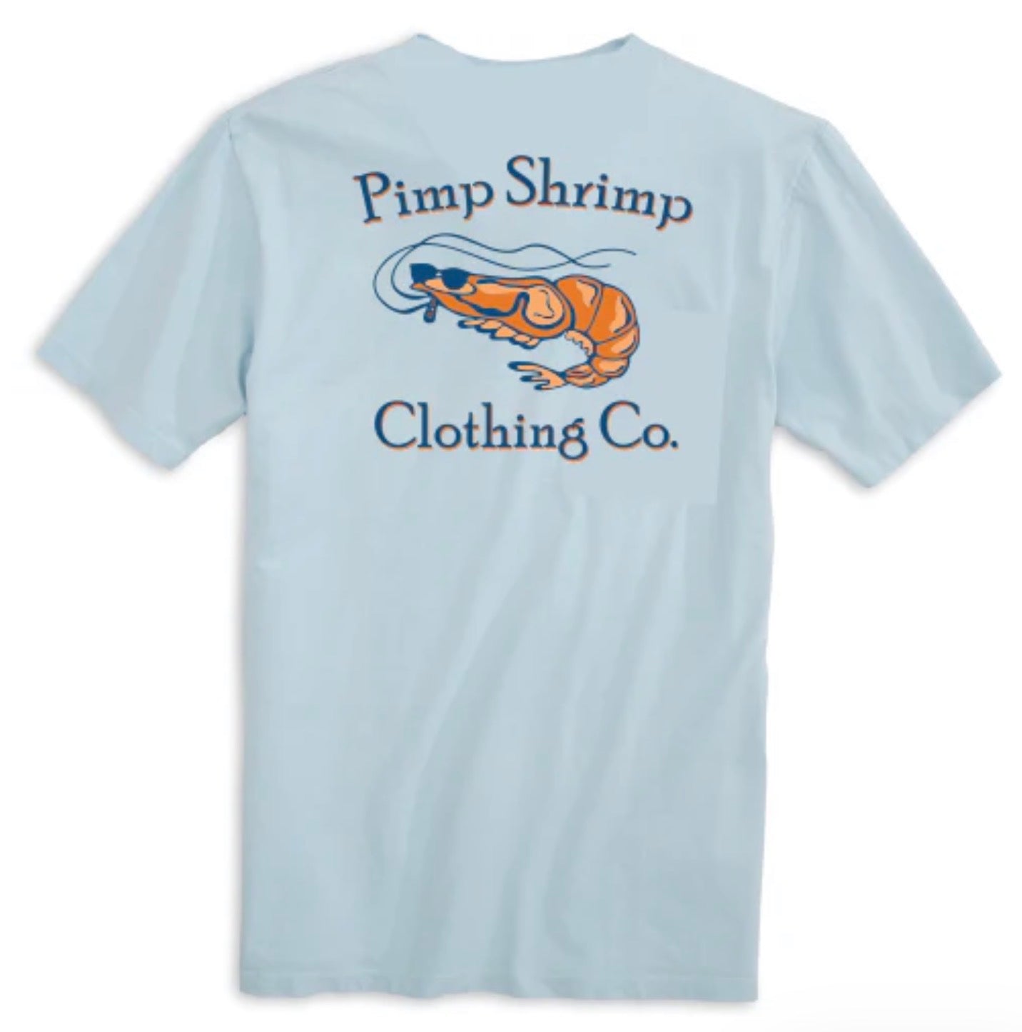 Pimp Shrimp Company  Short Sleeve Pocketed T-Shirts Chambray (Light Blue)