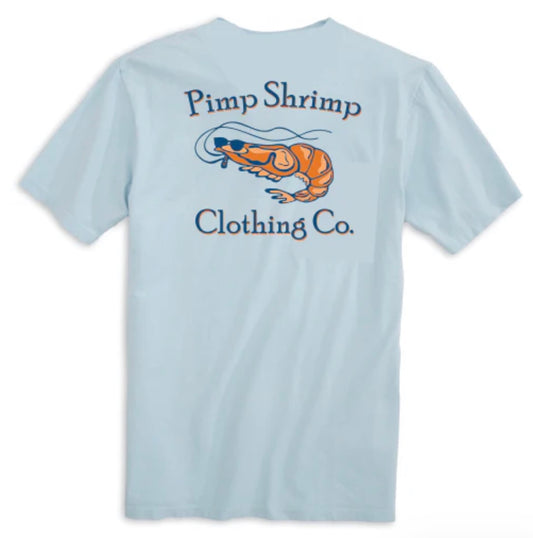 Pimp Shrimp Company  Short Sleeve Pocketed T-Shirts Chambray (Light Blue)