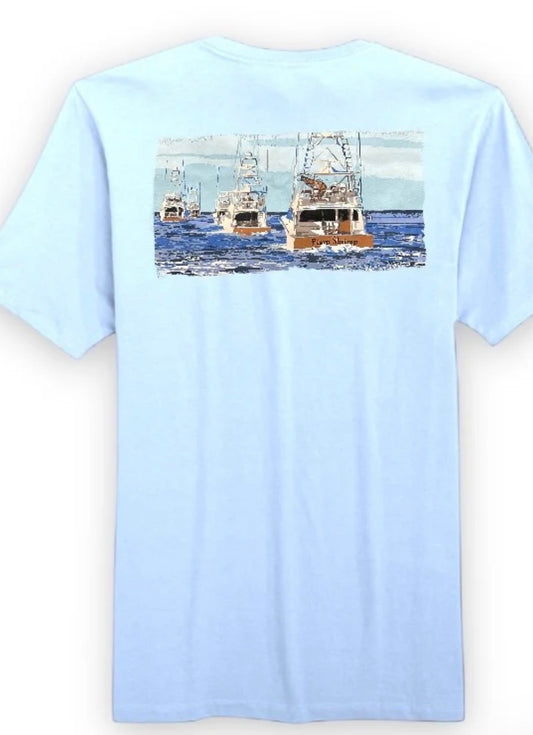 Pimp Shrimp Youth Short Sleeve Gone Fishing Chambray
