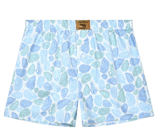 Pimp Shrimp 100% Comfort Cotton Boxer Shorts - Blue Oyster Camo