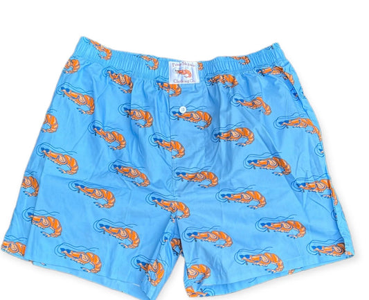 Pimp Shrimp 100% Comfort Cotton Boxer Shorts - Light Blue