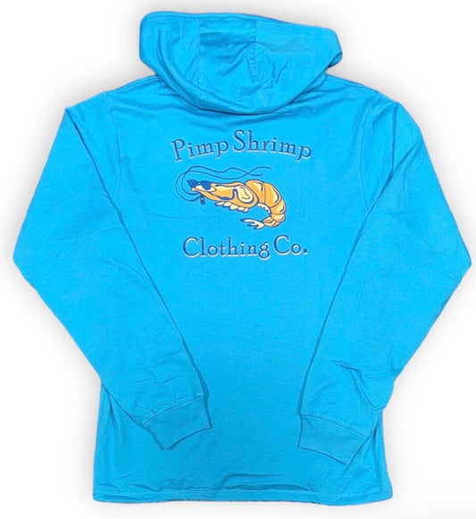 Pimp Shrimp Blue Mist Comfort Lined T-Shirt Hoodie
