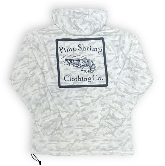 Pimp Shrimp White Camo Comfort Lined T-Shirt Hoodie BOCBW2