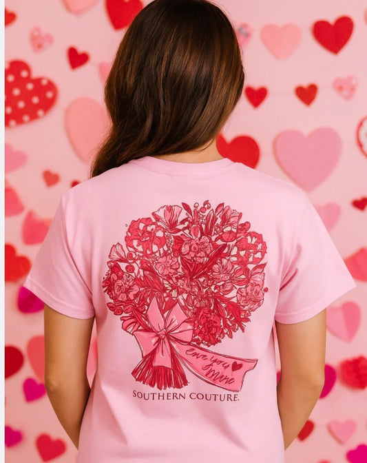 Couture Tee Company SC Classic Love You More Flowers Light Pink
