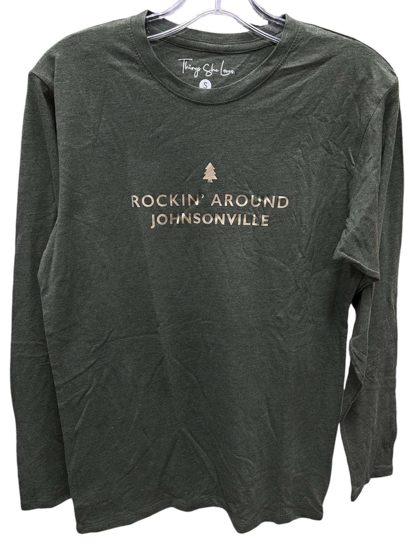 Jadelynn Brooke Rockin Around Johnsonville L/S Tee Forest Heather