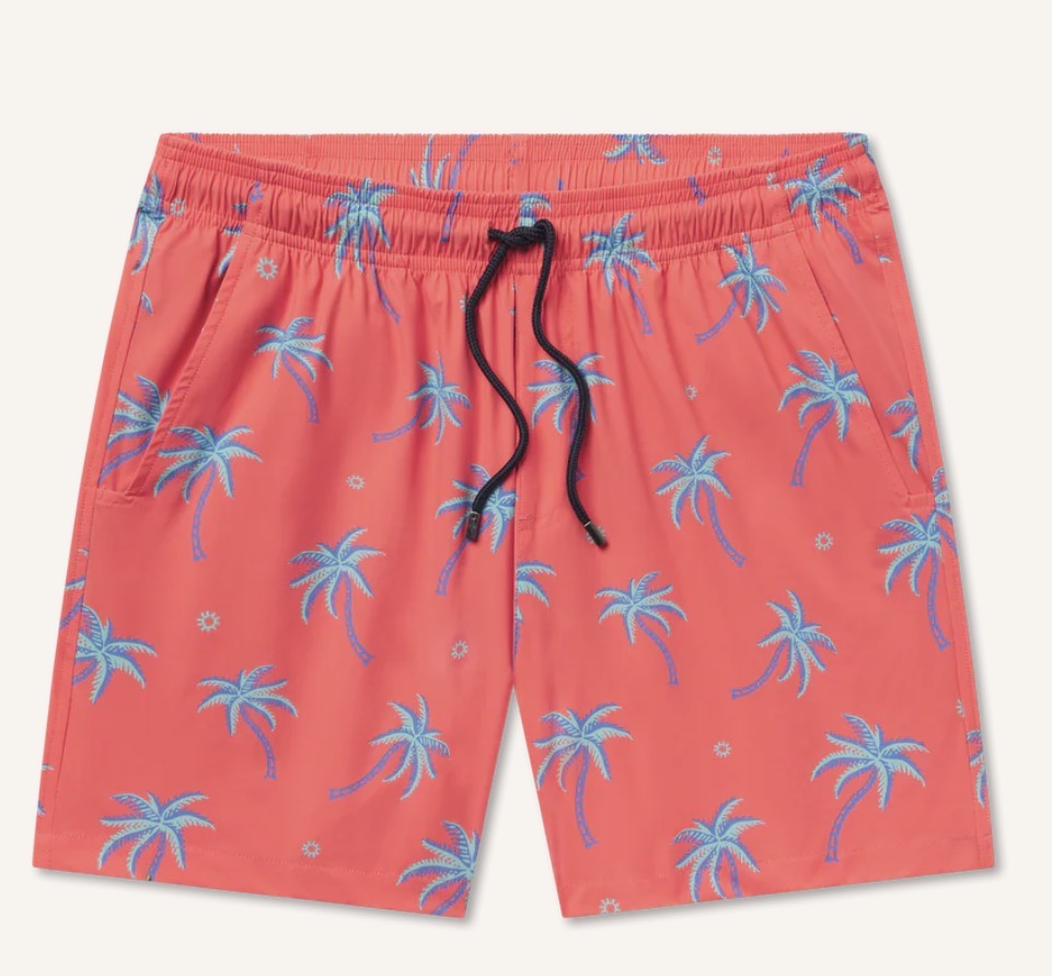 Southern Marsh FieldTe Ripstop Performance Trunk - Palms Coral