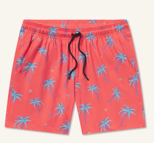 Southern Marsh FieldTe Ripstop Performance Trunk - Palms Coral