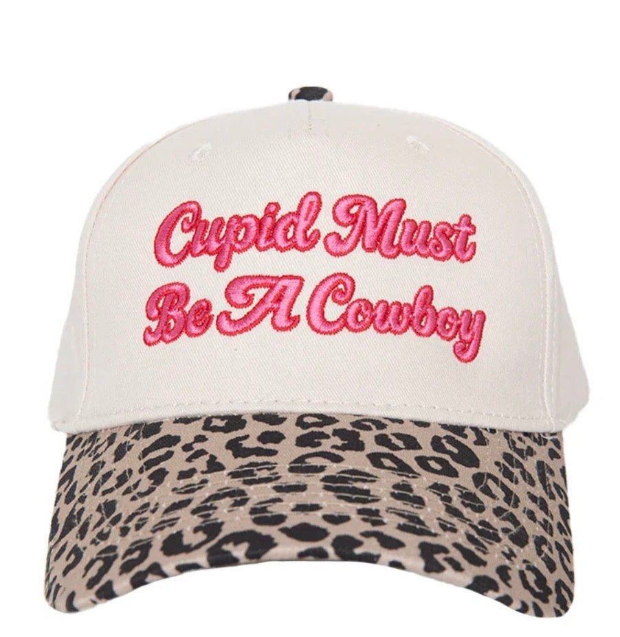 Katydid CUPID MUST BE A COWBOY VINTAGE TRUCKER HATS  SKU: KDC-BC-1189_BLK_TAN
