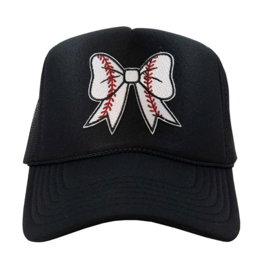 Katydid BASEBALL BOW COQUETTE PATCH FOAM TRUCKER HAT  SKU: KDC-TCFM-1094_WHT