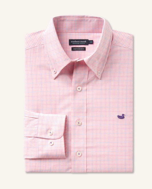 Southern Marsh Dry Performance Dress Shirt Camelia & Wharf Purple